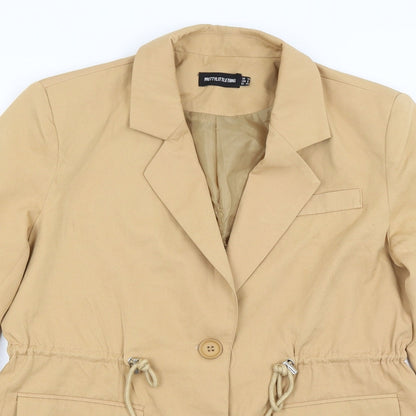 Womens UK Size 10 Pretty Little Thing Brown Overcoat