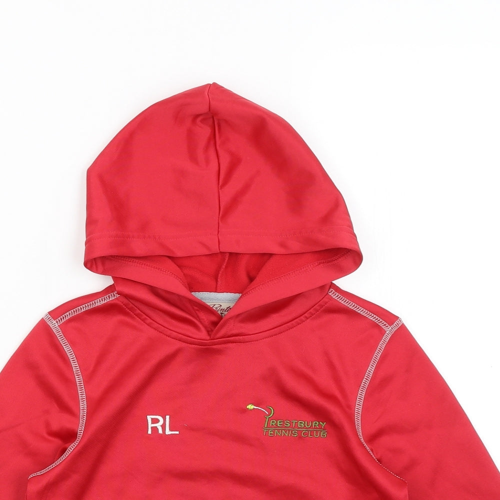 Printer Boys Red   Pullover Hoodie Size 5-6 Years  - Prestbury Tennis Club