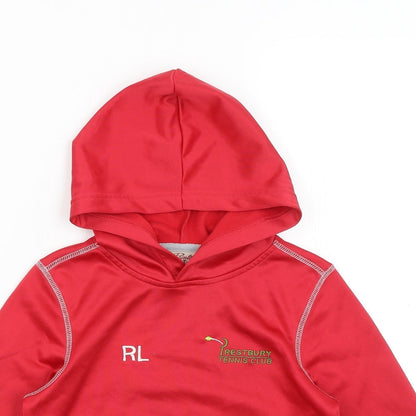Printer Boys Red   Pullover Hoodie Size 5-6 Years  - Prestbury Tennis Club