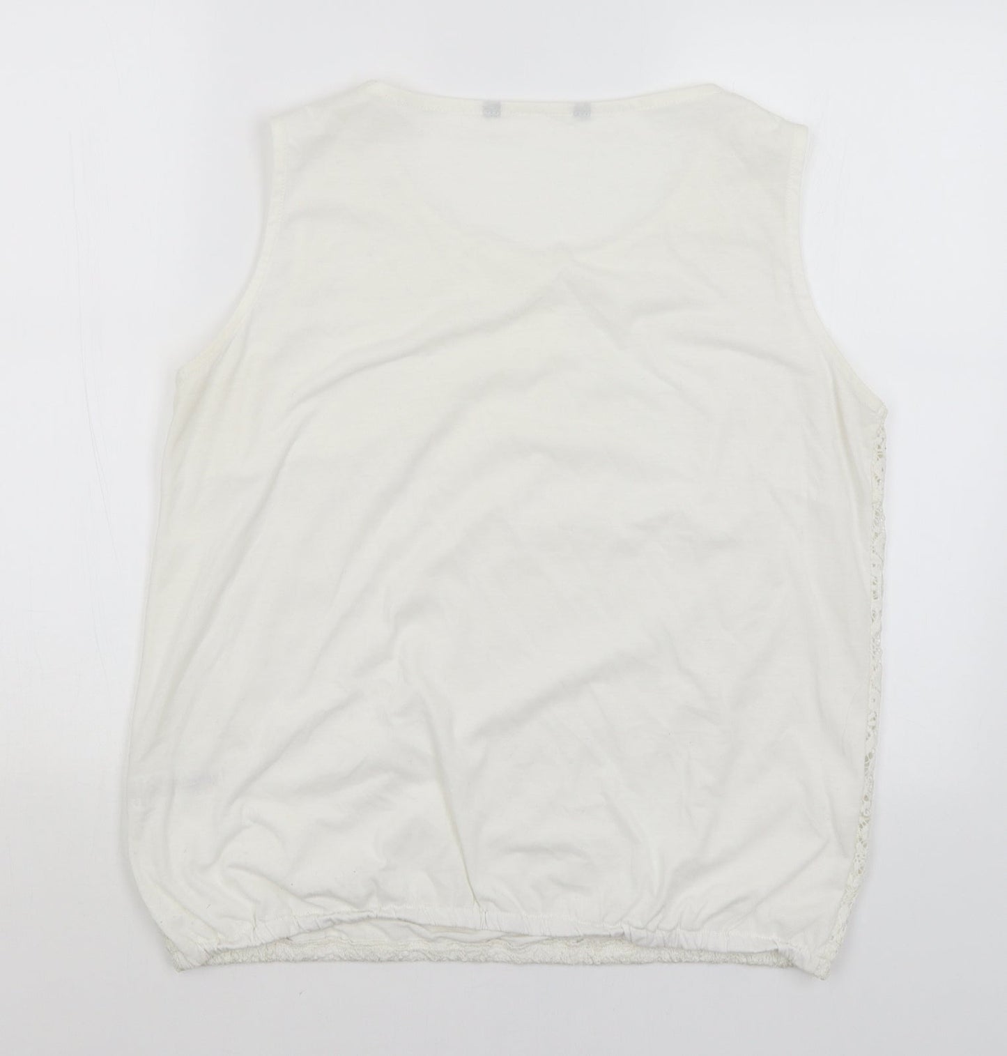 Womens UK Size 16 Preworn White Basic Tank