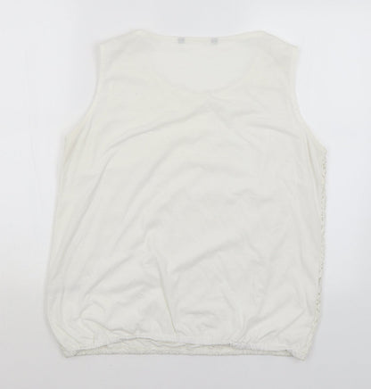 Womens UK Size 16 Preworn White Basic Tank
