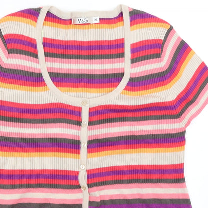 Womens UK Size XL M&Co Pink Cardigan Jumper