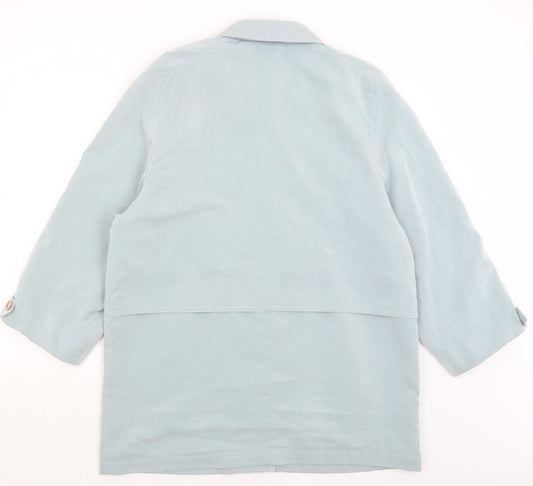 Womens UK Size L Preworn Blue Overcoat
