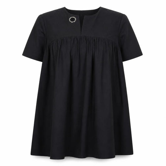 Front view of ASOS women’s black shift, size UK 4