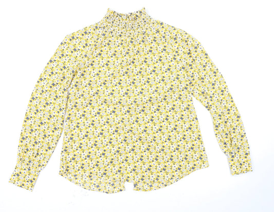 Glamorous Womens Yellow Floral  Basic Blouse Size 4