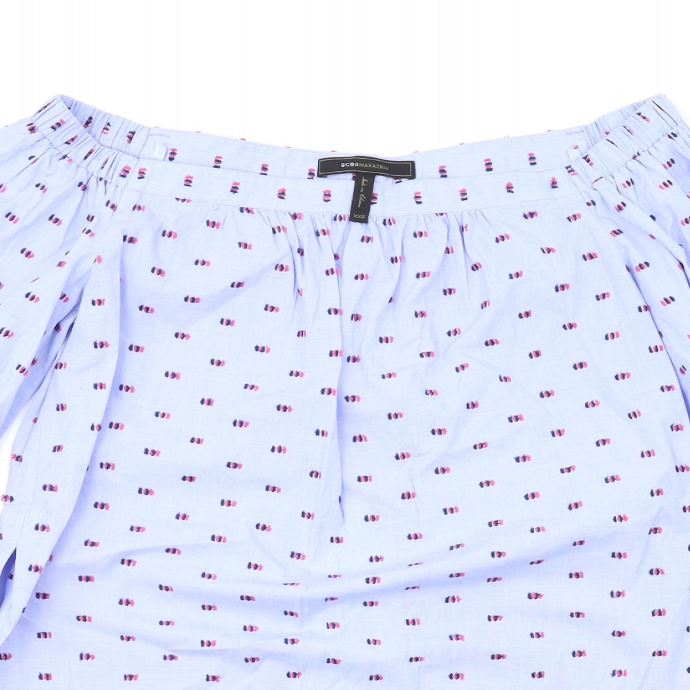 Womens UK Size 2XS BCBGMAXAZRIA Blue Basic Blouse