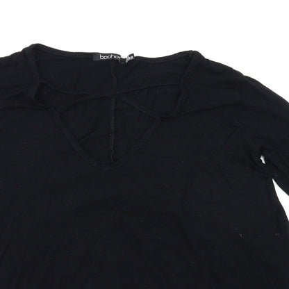 Boohoo Womens Black   Basic T-Shirt Size 8