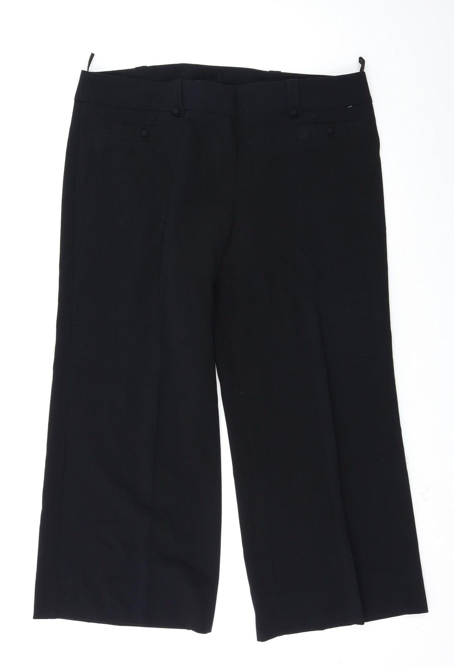 Womens UK Size 38 Preworn Regular Fit  Black Trousers