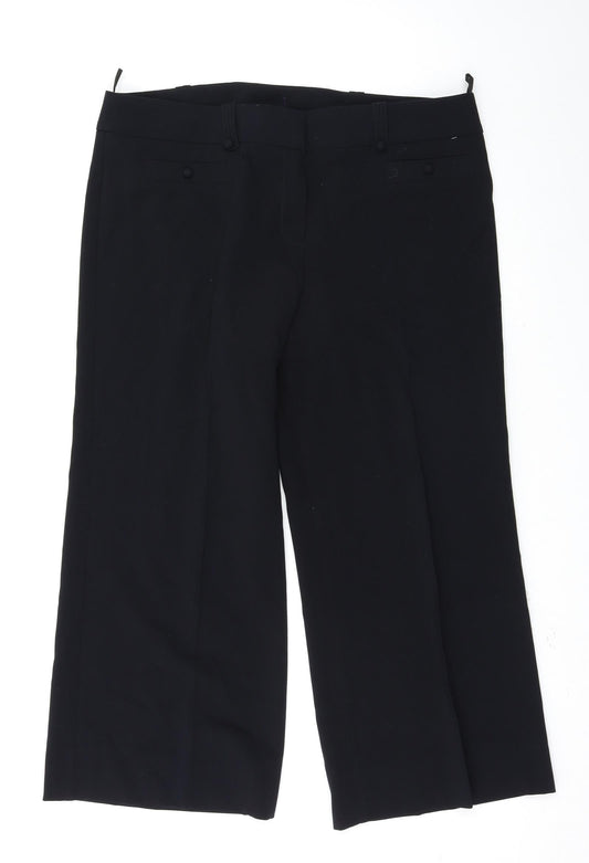 Womens UK Size 38 Preworn Regular Fit  Black Trousers