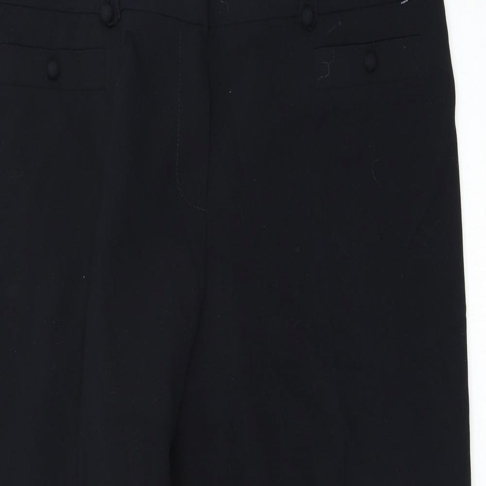 Womens UK Size 38 Preworn Regular Fit  Black Trousers