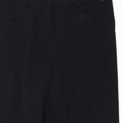 Womens UK Size 38 Preworn Regular Fit  Black Trousers