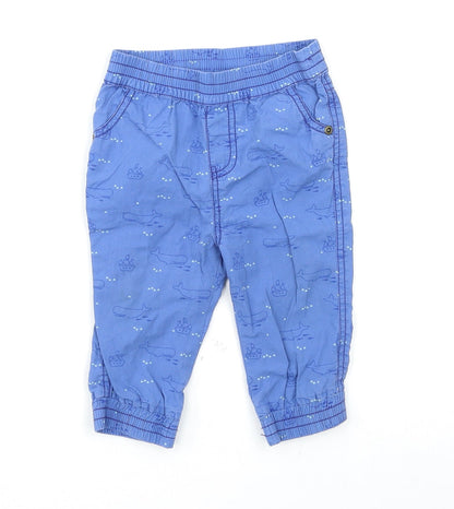 John Lewis Boys Blue   Jogger Trousers Size 6-9 Months