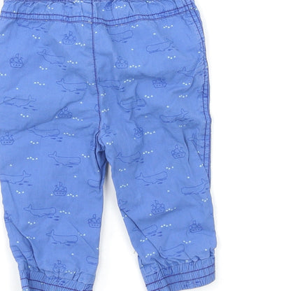 John Lewis Boys Blue   Jogger Trousers Size 6-9 Months