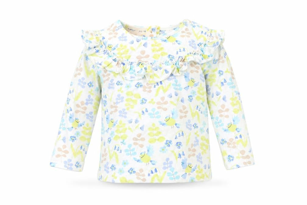Front view of Marks & Spencer girls’ multicoloured fair isle basic t-shirt, size 12-18, months