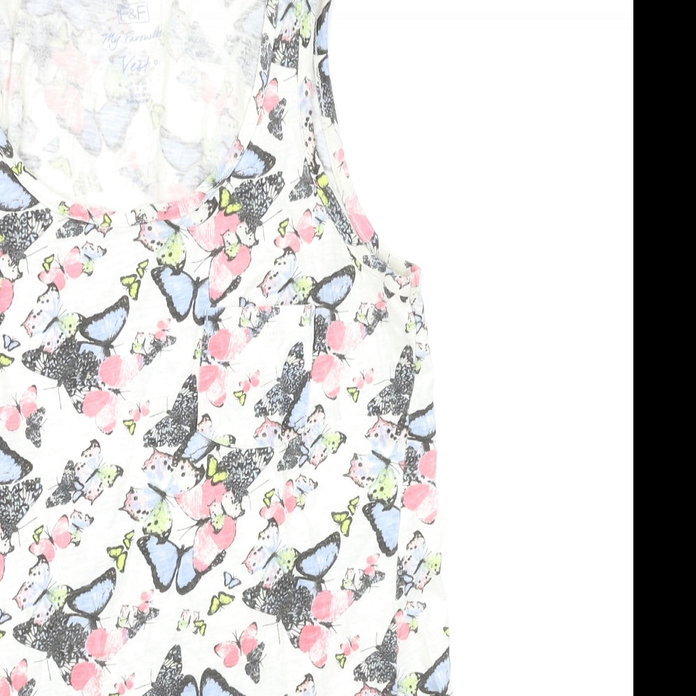 F&F Womens Multicoloured Floral  Basic T-Shirt Size 6