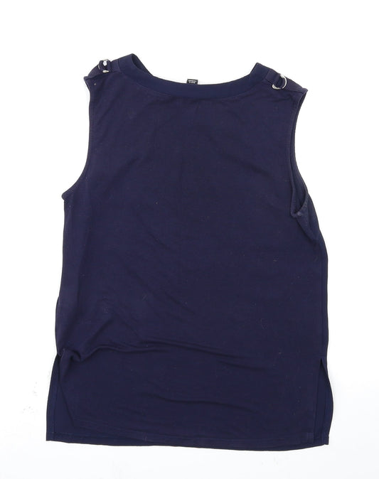 Womens UK Size 10 New Look Blue Basic Tank