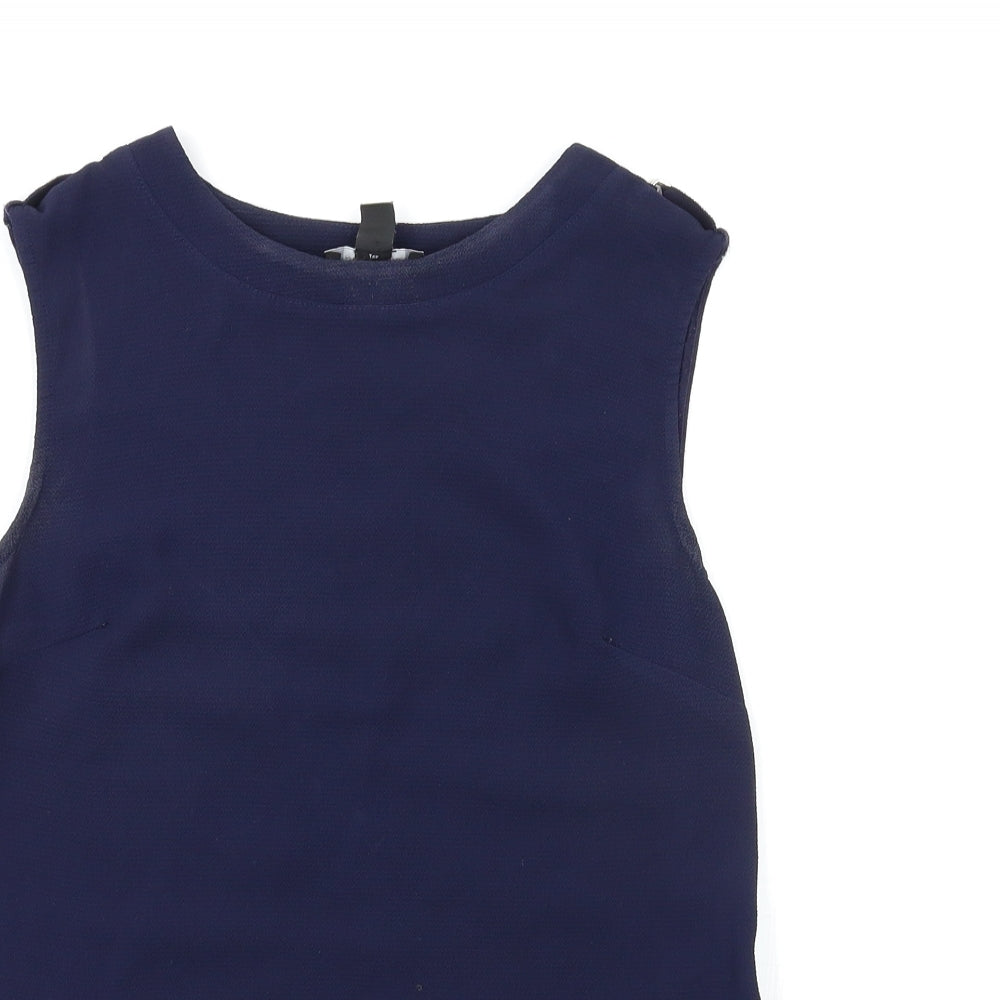 Womens UK Size 10 New Look Blue Basic Tank