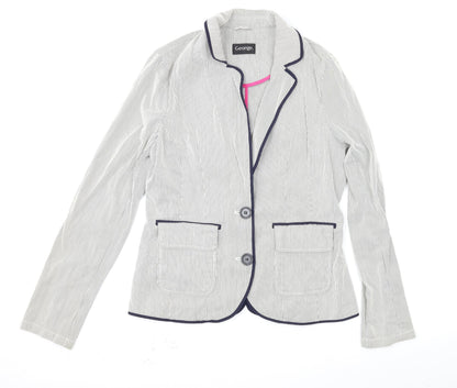 George Womens Grey Striped  Jacket  Size 10