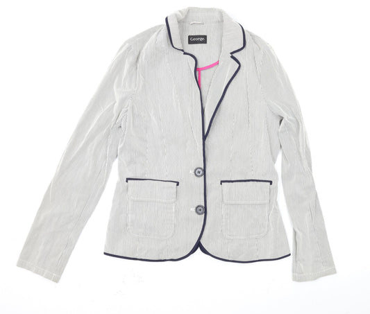 George Womens Grey Striped  Jacket  Size 10