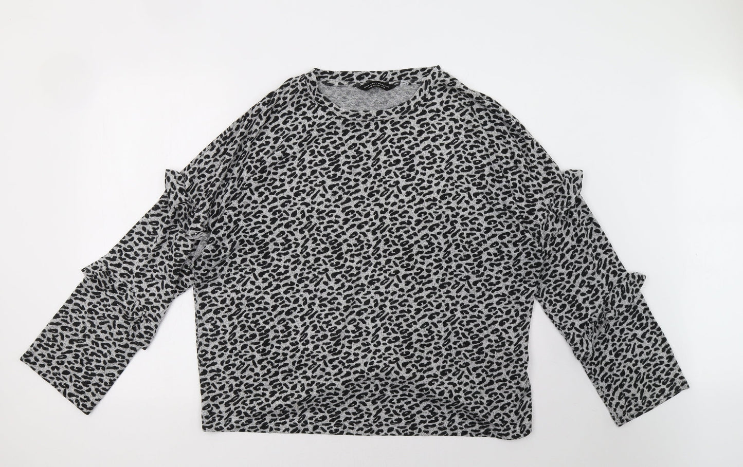 Dorothy Perkins Womens Grey Animal Print  Pullover Sweatshirt Size 16