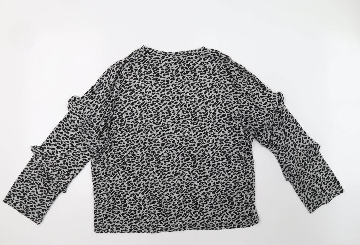 Dorothy Perkins Womens Grey Animal Print  Pullover Sweatshirt Size 16