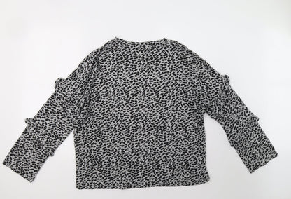 Dorothy Perkins Womens Grey Animal Print  Pullover Sweatshirt Size 16