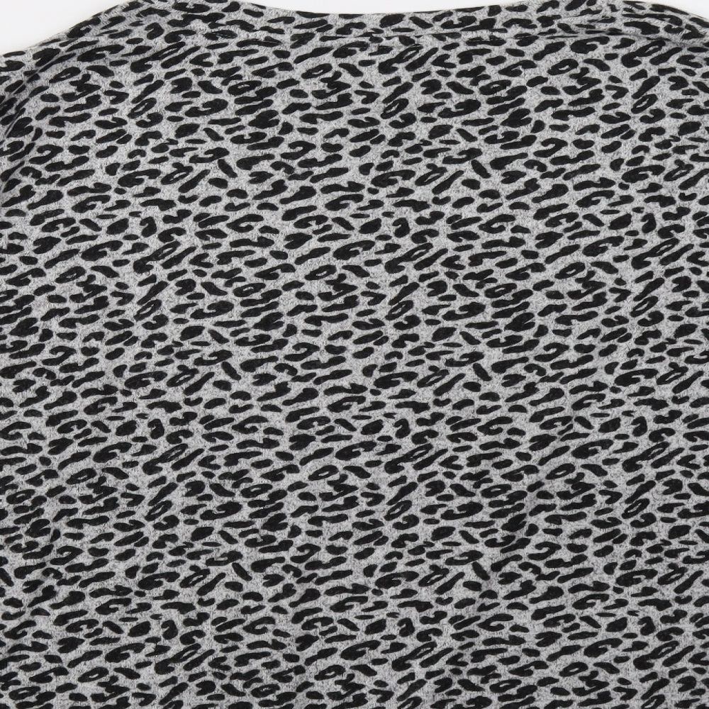 Dorothy Perkins Womens Grey Animal Print  Pullover Sweatshirt Size 16