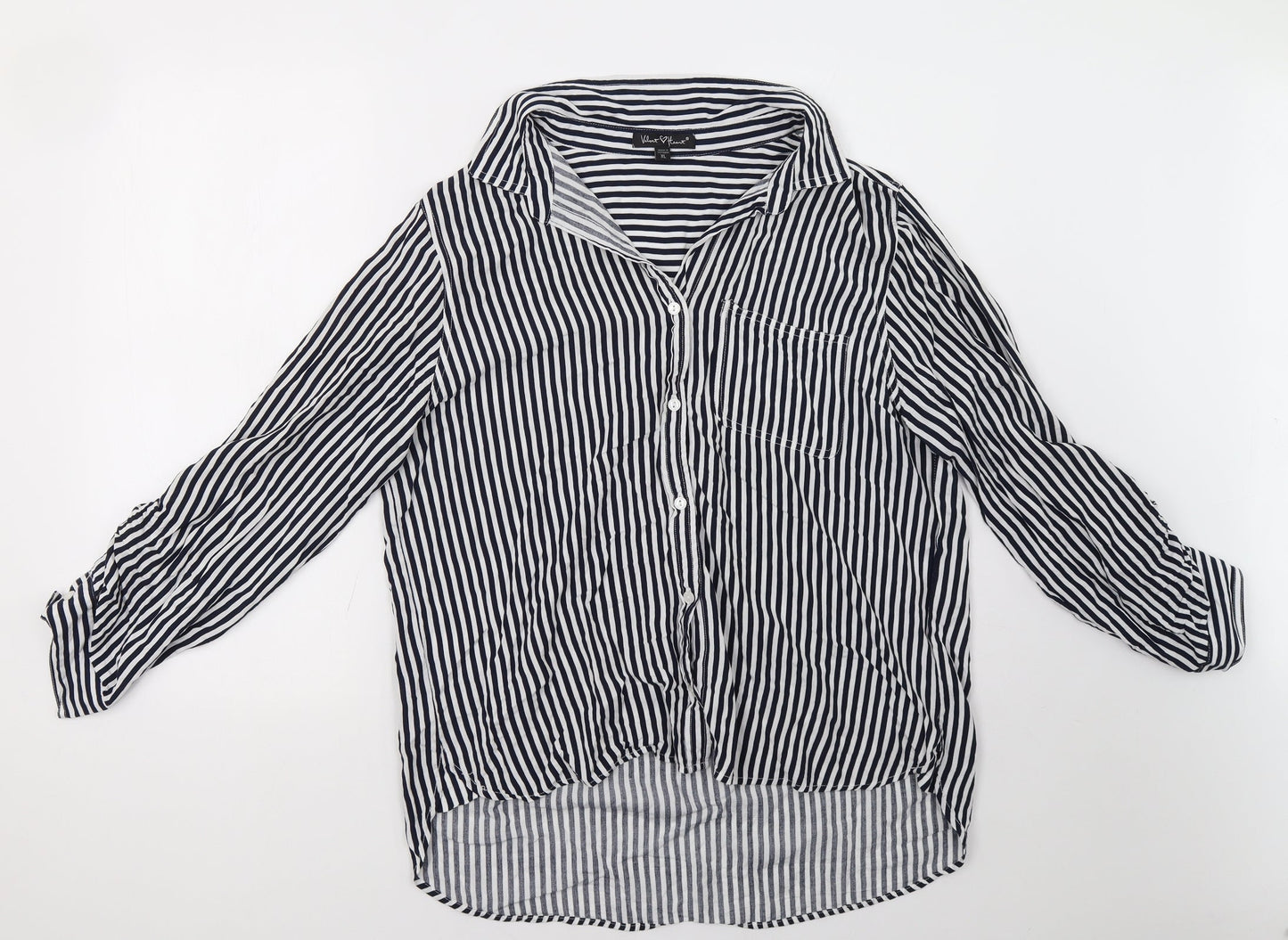 Womens UK Size XL Velvet Heart Blue Basic Button-Up