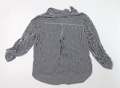 Womens UK Size XL Velvet Heart Blue Basic Button-Up