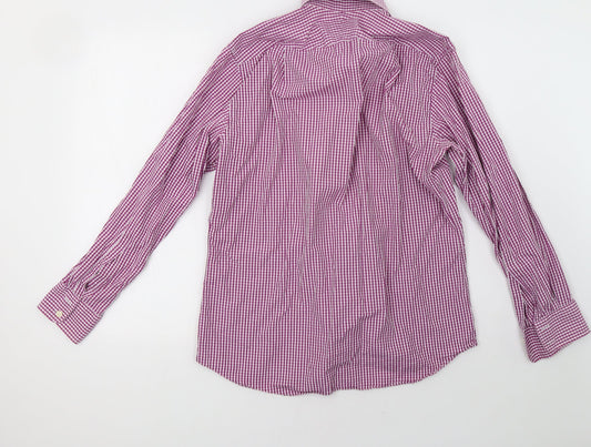 charles trywhit Mens Purple Check   Polo Size 16.5