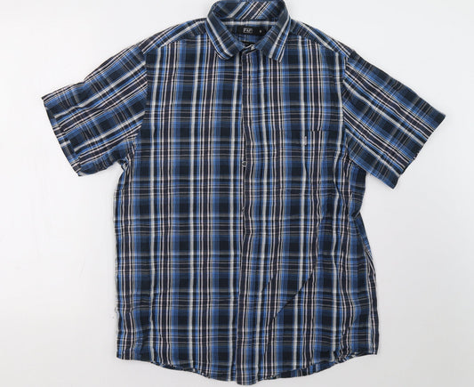 F&F Mens Blue Check   Polo Size S