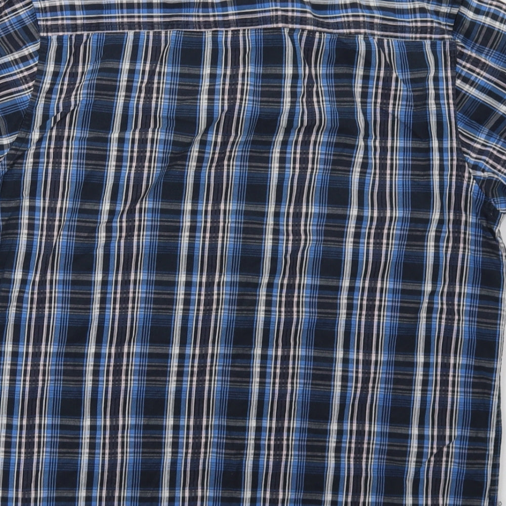 F&F Mens Blue Check   Polo Size S