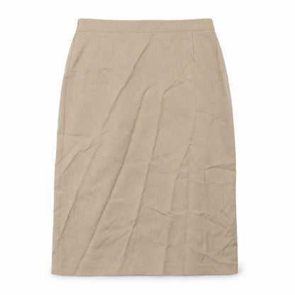 Front view of charmance women’s beige a-line skirt, size UK 12
