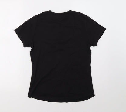 Womens UK Size S bonmarch Black Basic T-Shirt