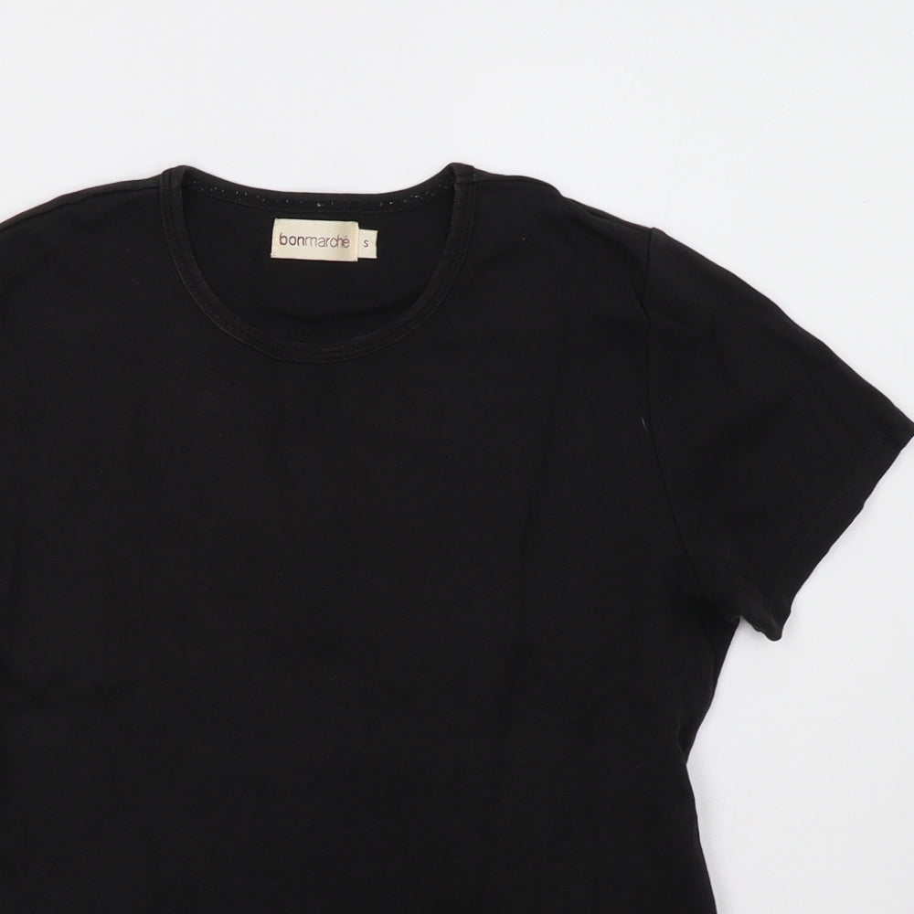 Womens UK Size S bonmarch Black Basic T-Shirt