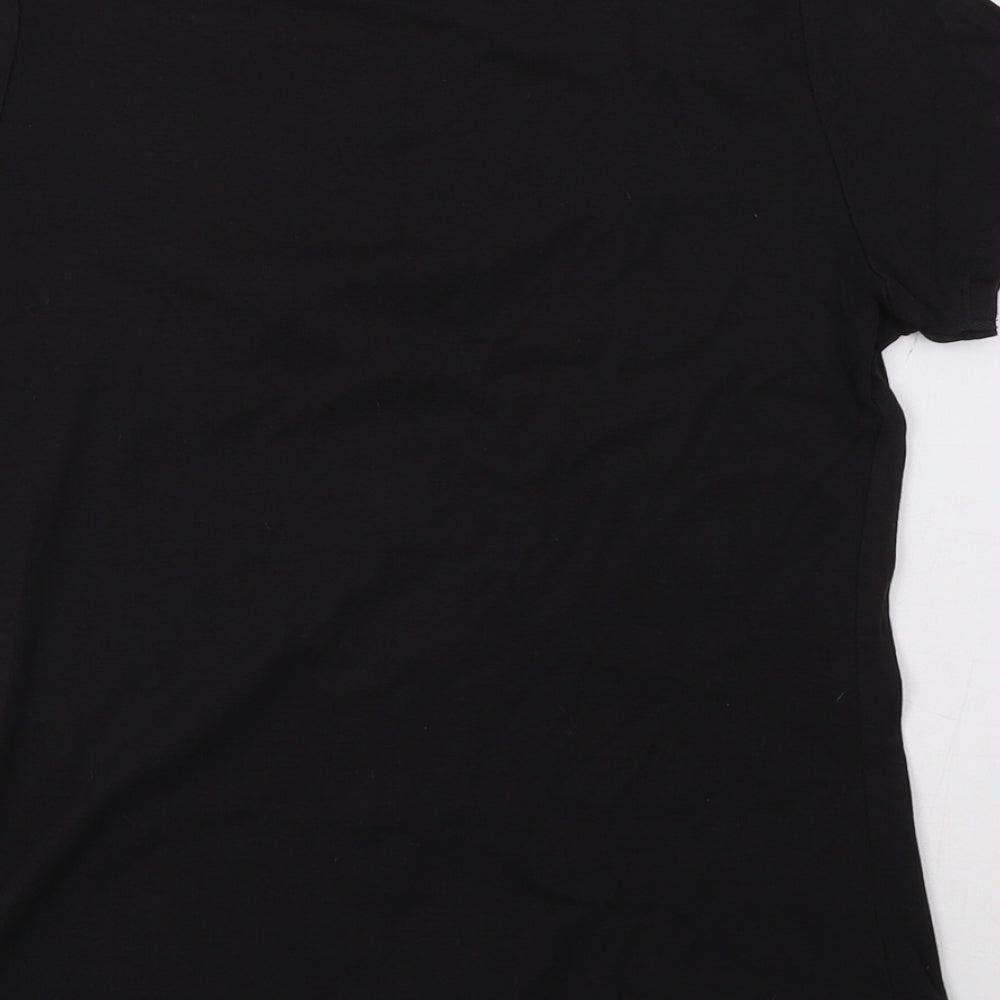 Womens UK Size S bonmarch Black Basic T-Shirt