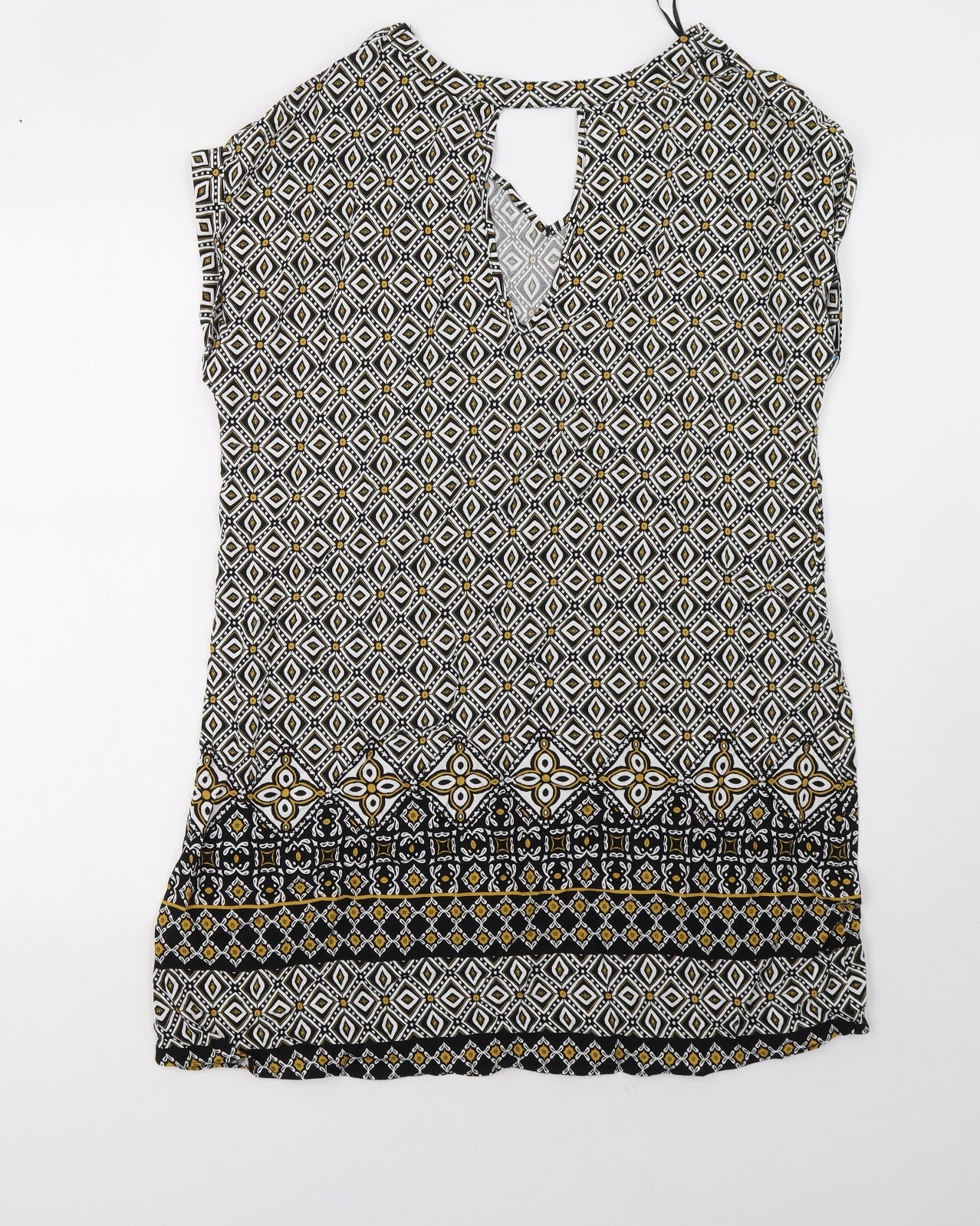 Matalan Womens Yellow Geometric  A-Line  Size 14