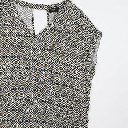 Matalan Womens Yellow Geometric  A-Line  Size 14