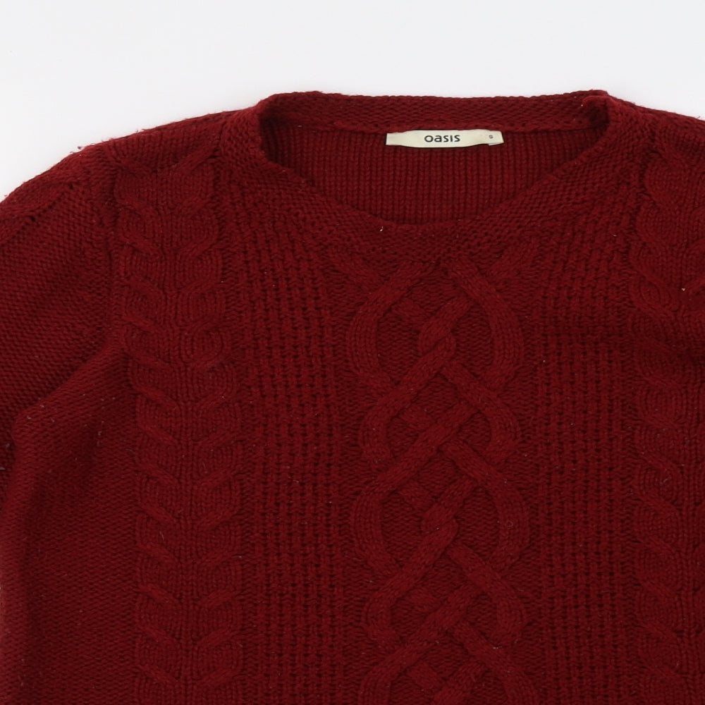 Oasis Womens Red   Pullover Sweatshirt Size S
