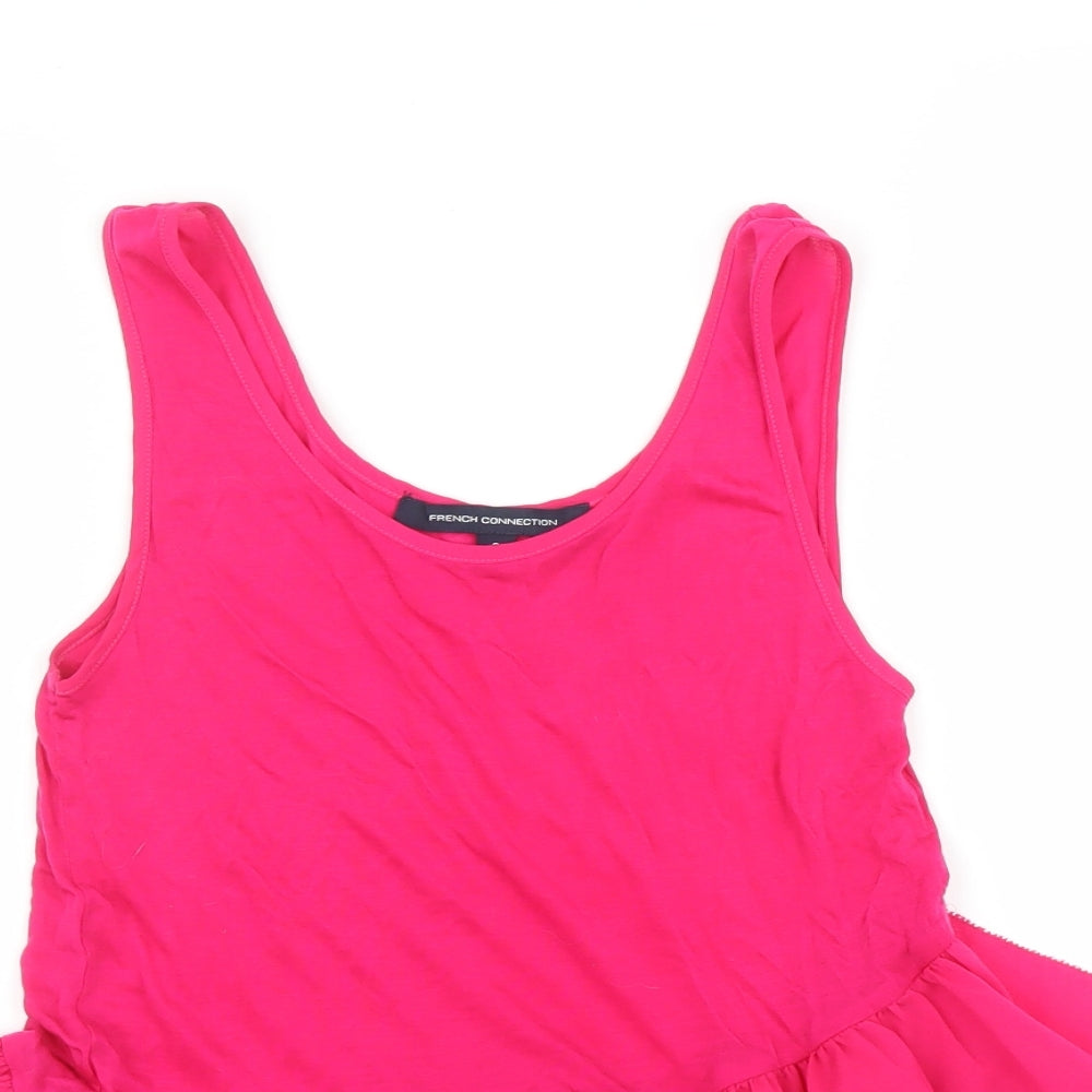 Womens UK Size S French Connection Pink Basic Tank