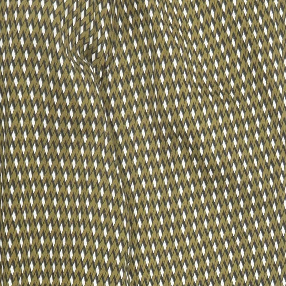 Womens UK Size 10 Zara Regular Fit Pedal Pusher Green Trousers