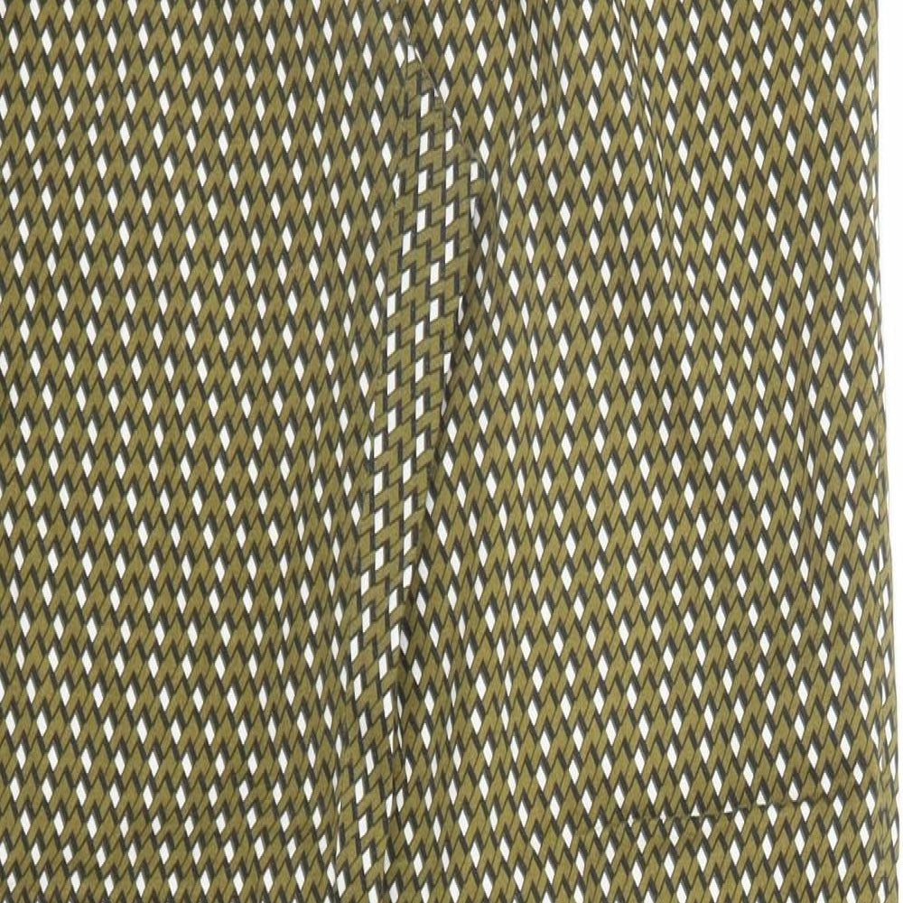 Womens UK Size 10 Zara Regular Fit Pedal Pusher Green Trousers