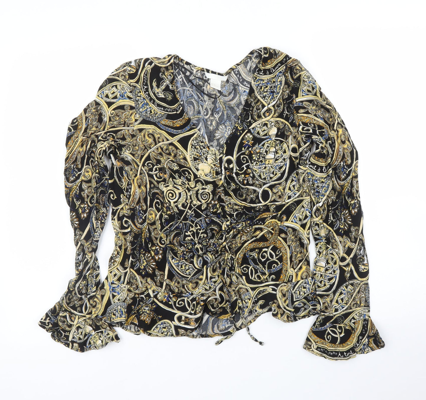 Womens UK Size 4 H&M Gold Basic Blouse
