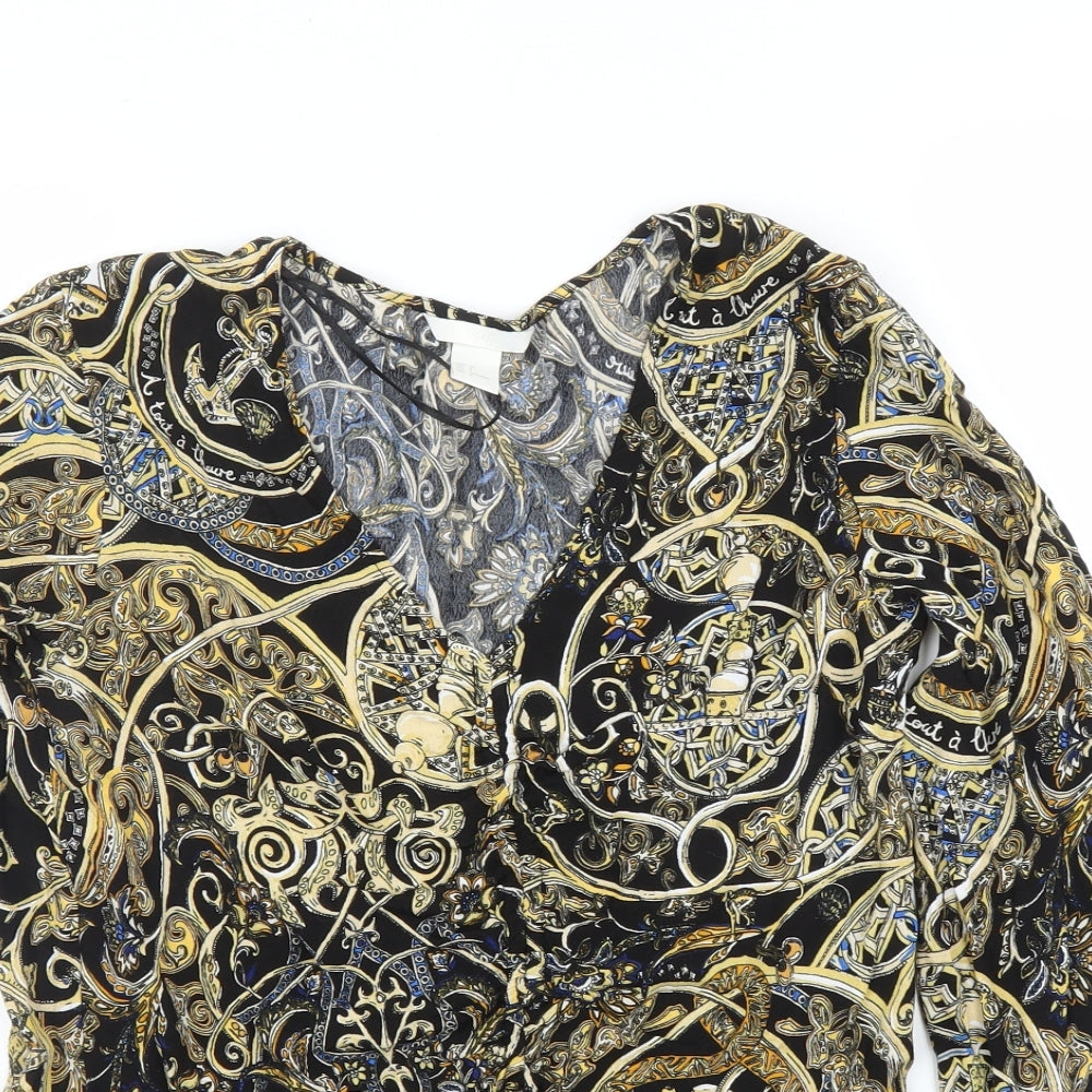 Womens UK Size 4 H&M Gold Basic Blouse