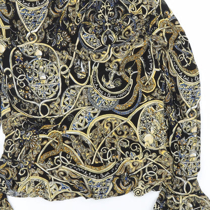 Womens UK Size 4 H&M Gold Basic Blouse