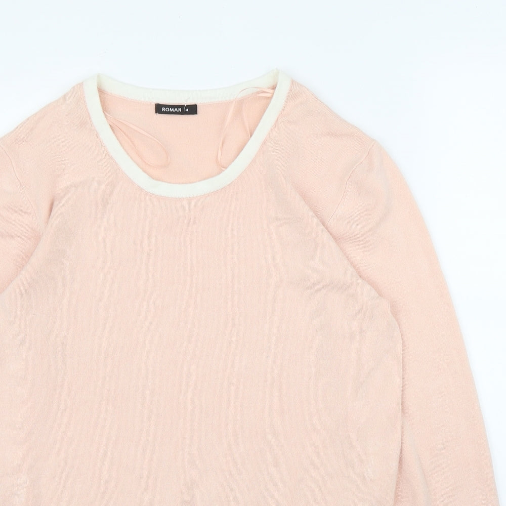 Womens UK Size 14 Roman Pink Pullover Jumper