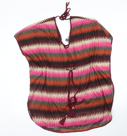 Primark Womens Pink Striped  Kimono Blouse Size M  - Beachwear