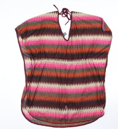Primark Womens Pink Striped  Kimono Blouse Size M  - Beachwear