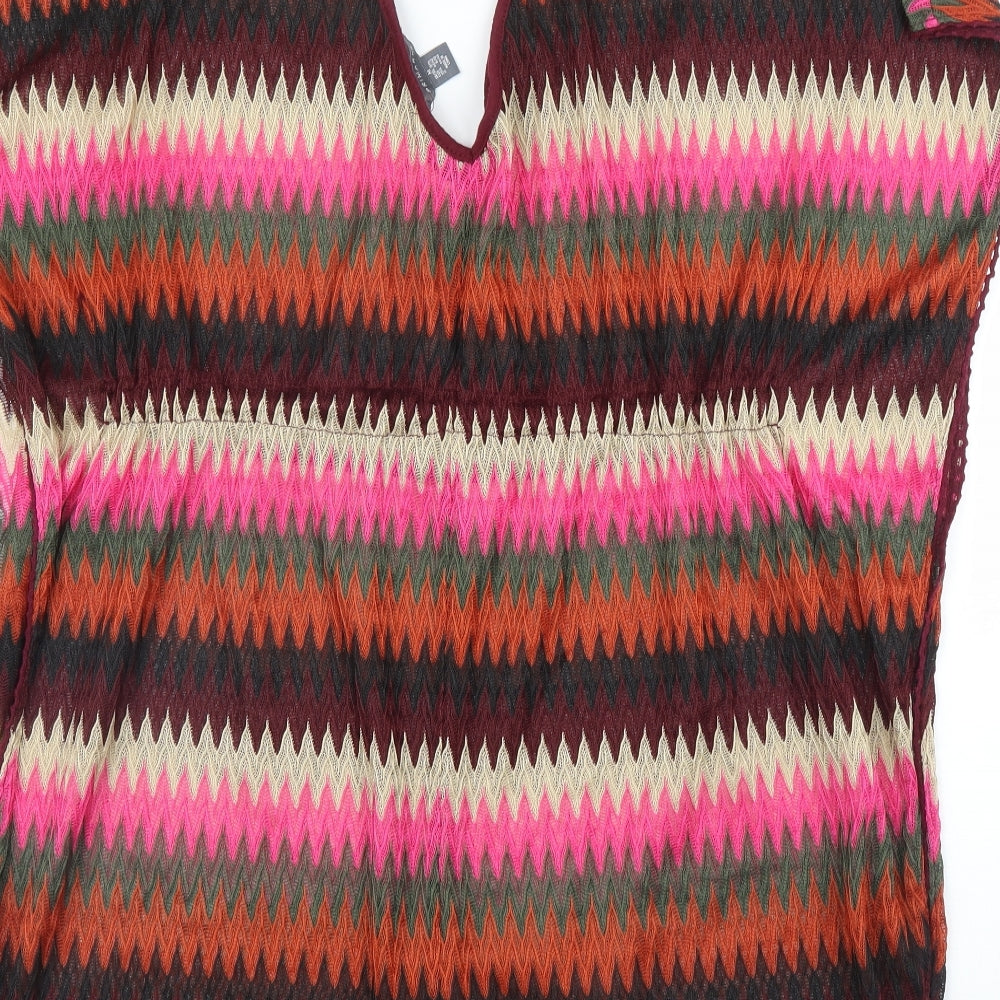 Primark Womens Pink Striped  Kimono Blouse Size M  - Beachwear