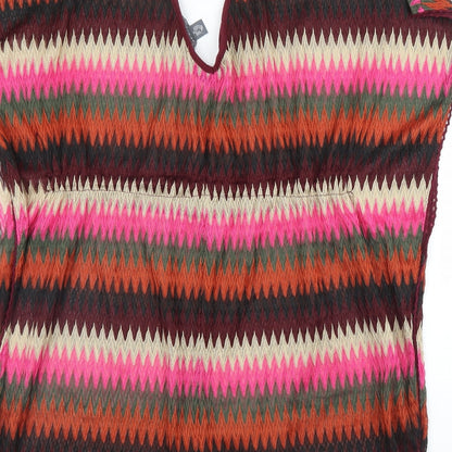Primark Womens Pink Striped  Kimono Blouse Size M  - Beachwear